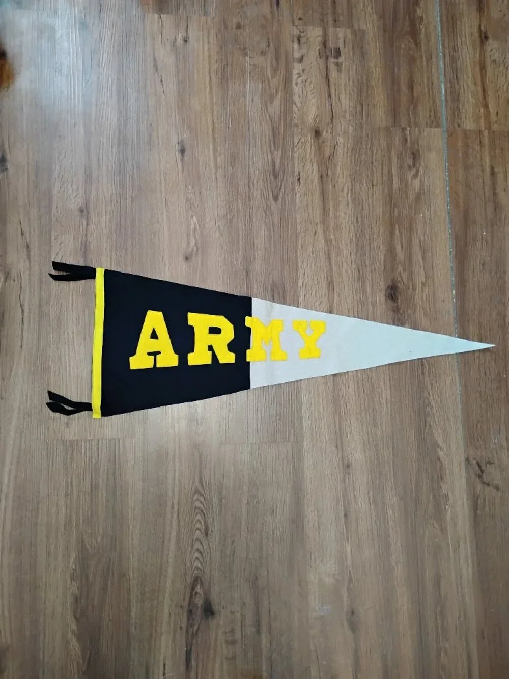 Vintage 50s Army US Military Academy Embroidered Sewn Pennant Flag